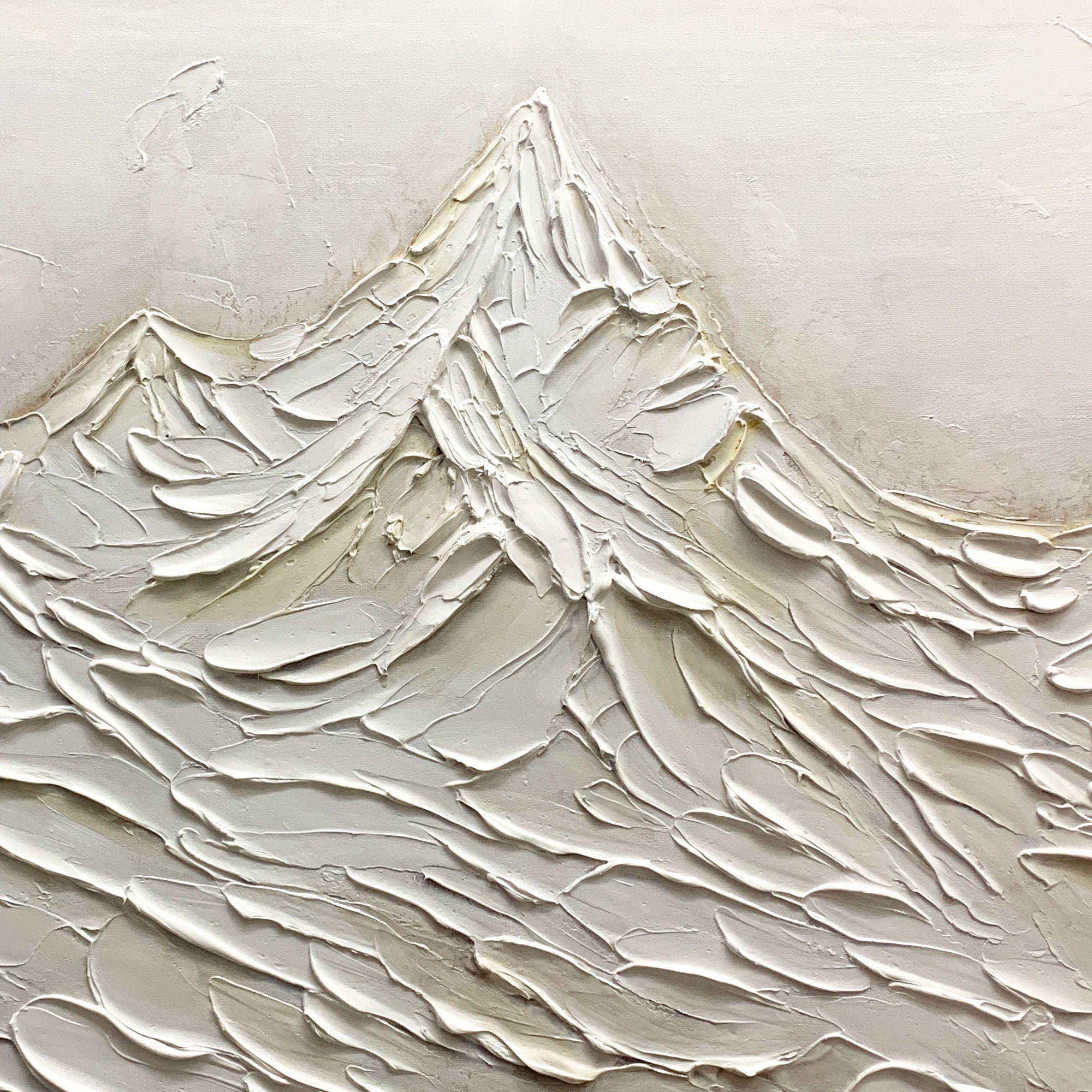 Original Abstract Mountain Landscape Hand Oil Painting Textured Knife ...