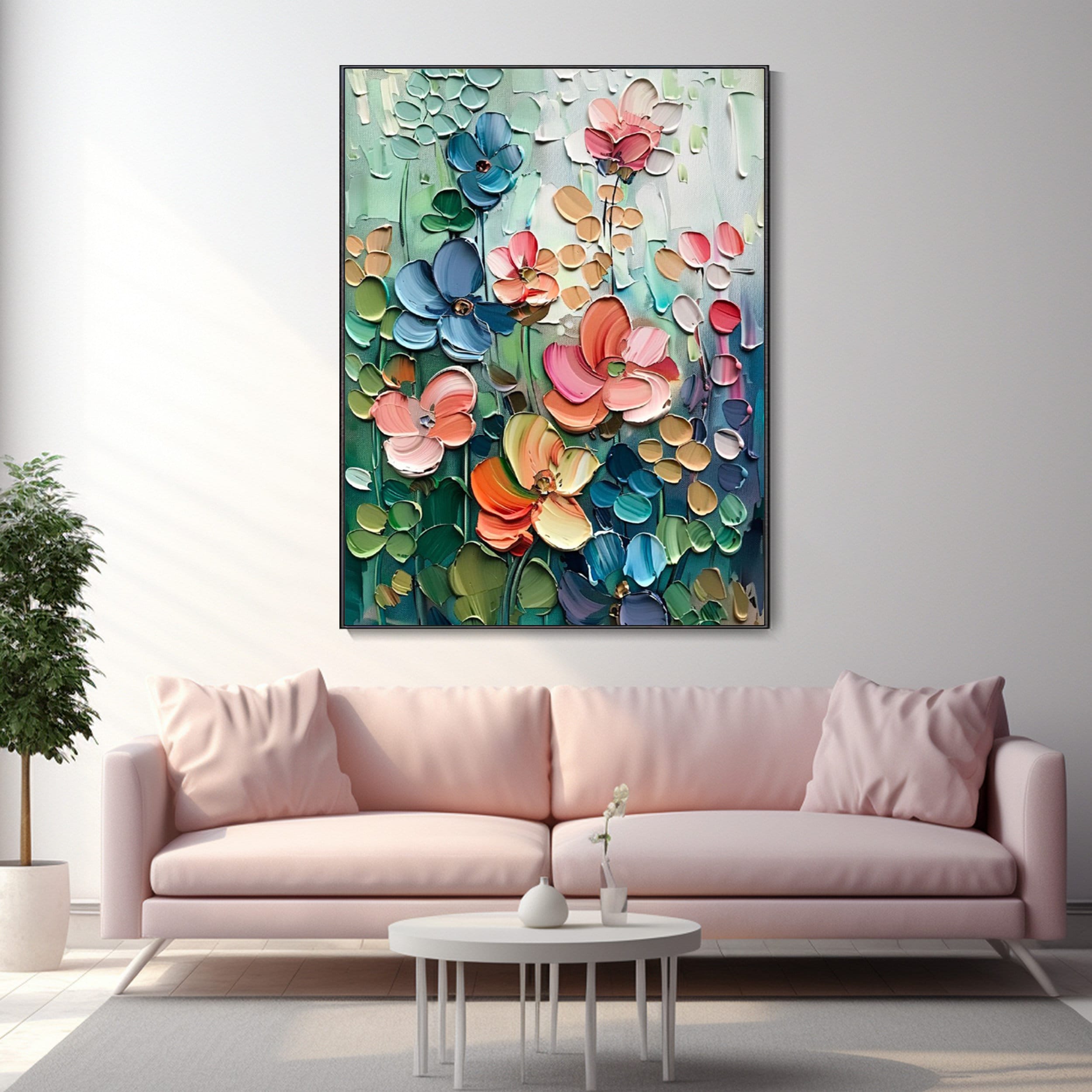 Original Flower Textured Wall Art 3D Abstrat Painting on Canvas Wall ...