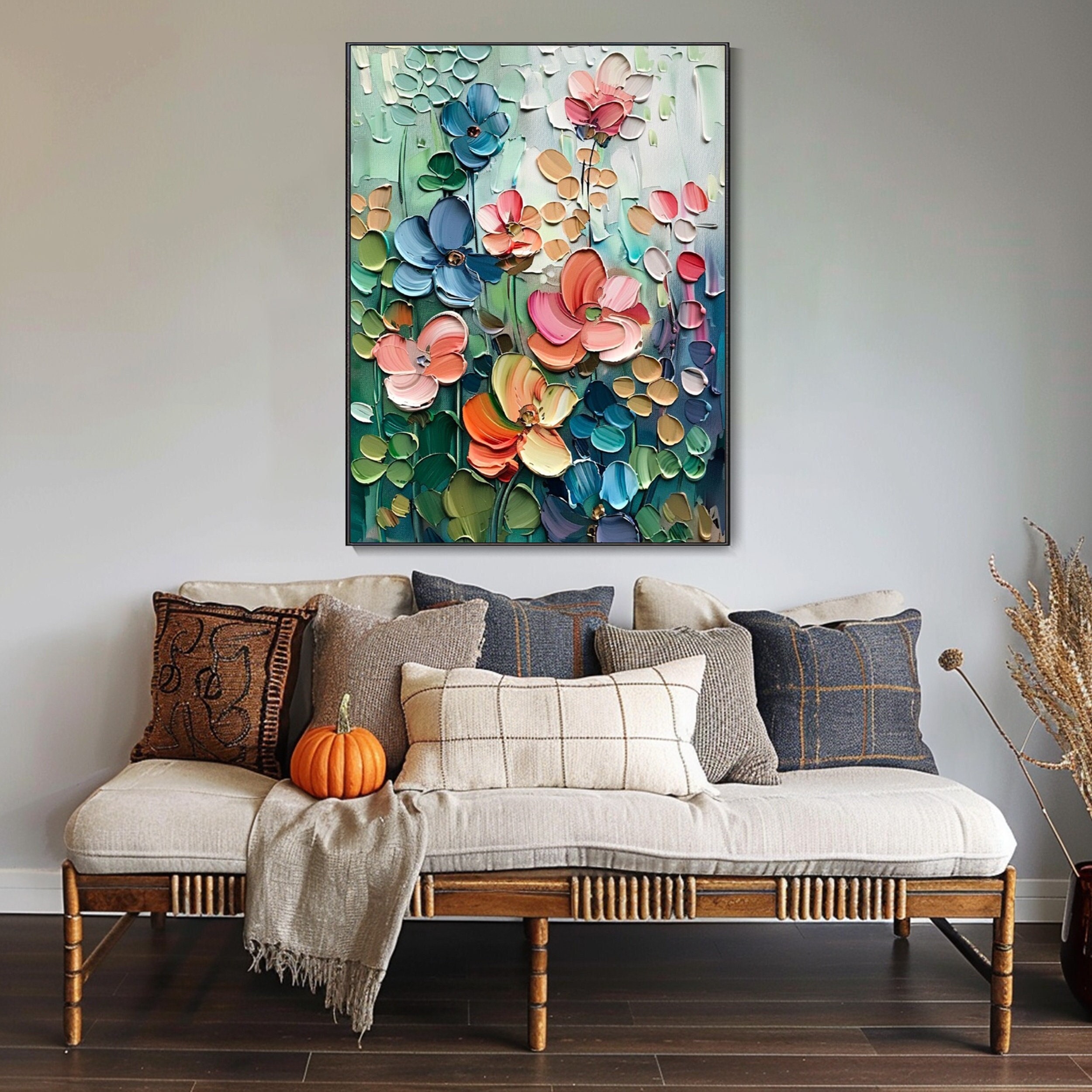 Original Flower Textured Wall Art 3D Abstrat Painting on Canvas Wall ...