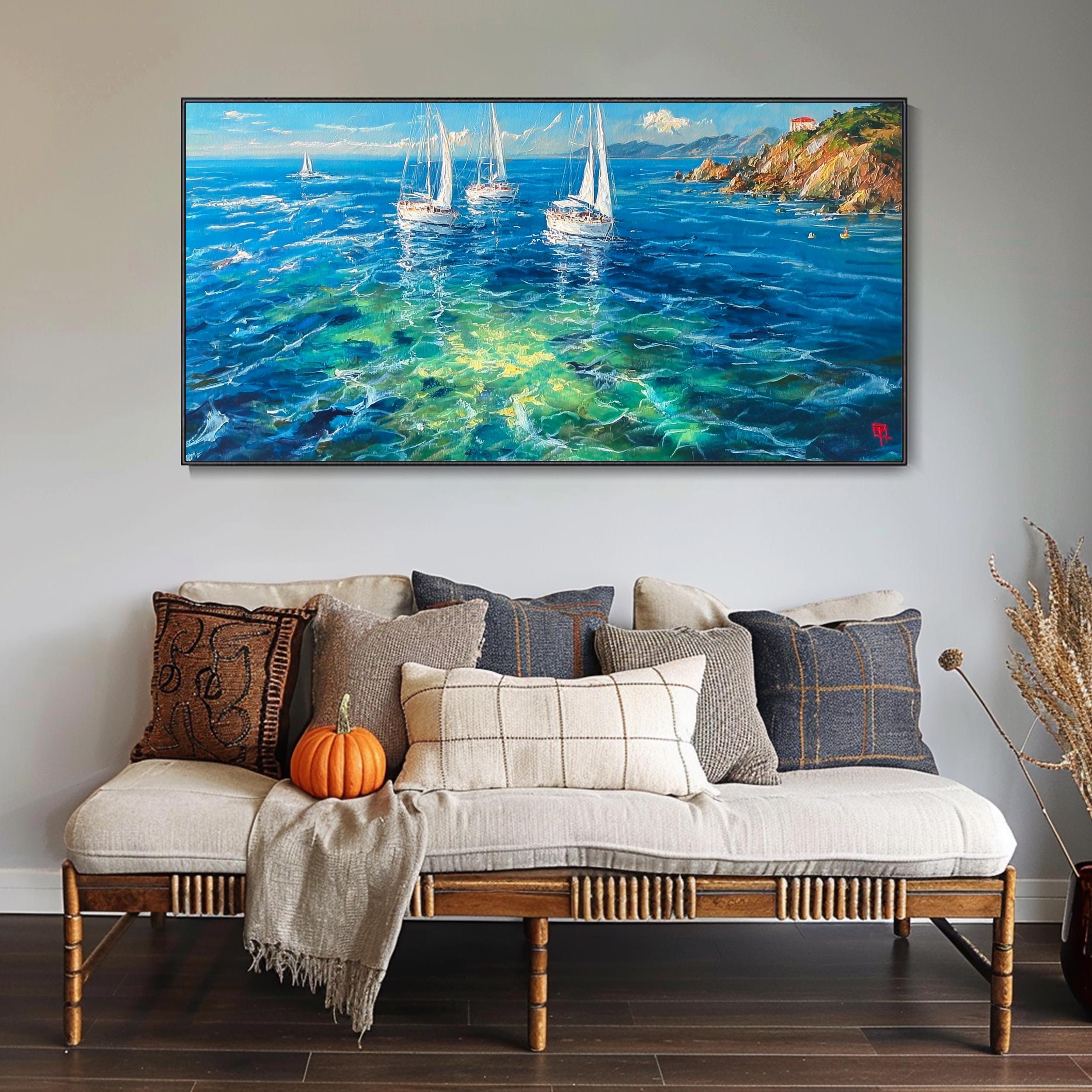 3D Sea Boat 646 Wall Murals