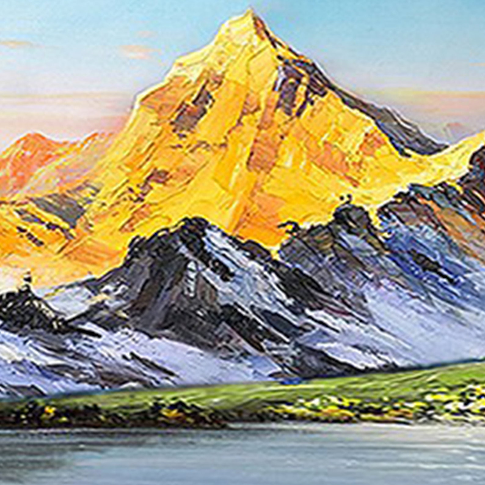 Large Landscape Oil Painting Original Mountain Canvas Painting Abstract ...
