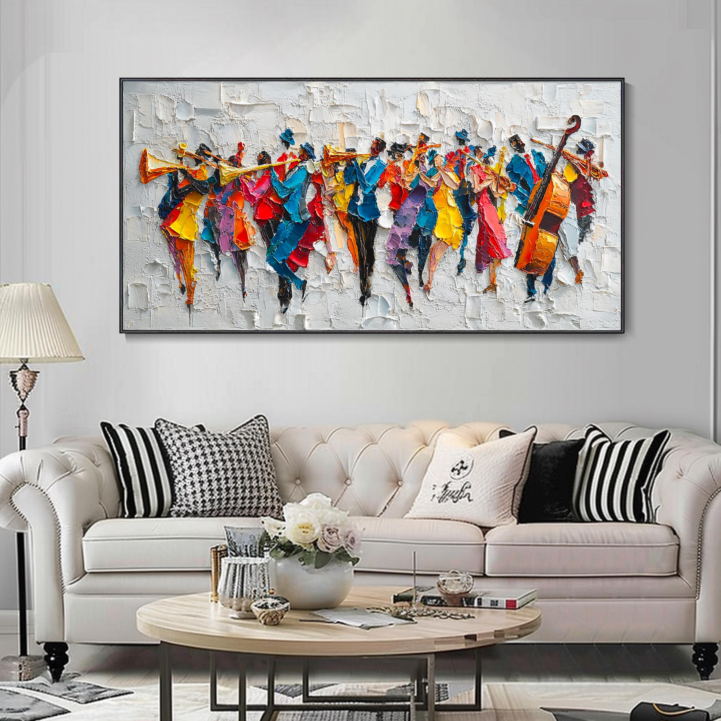 Music Festival Custom Art Abstract Symphony Hand Canvas Oil