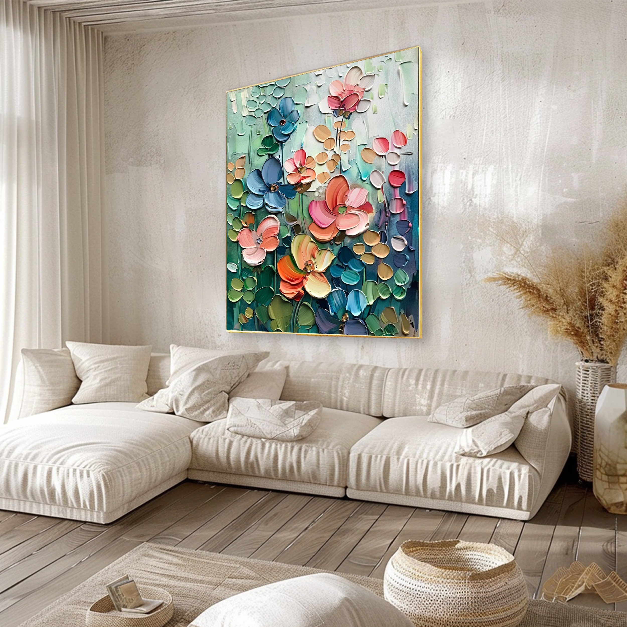 Original Flower Textured Wall Art 3D Abstrat Painting on Canvas Wall ...