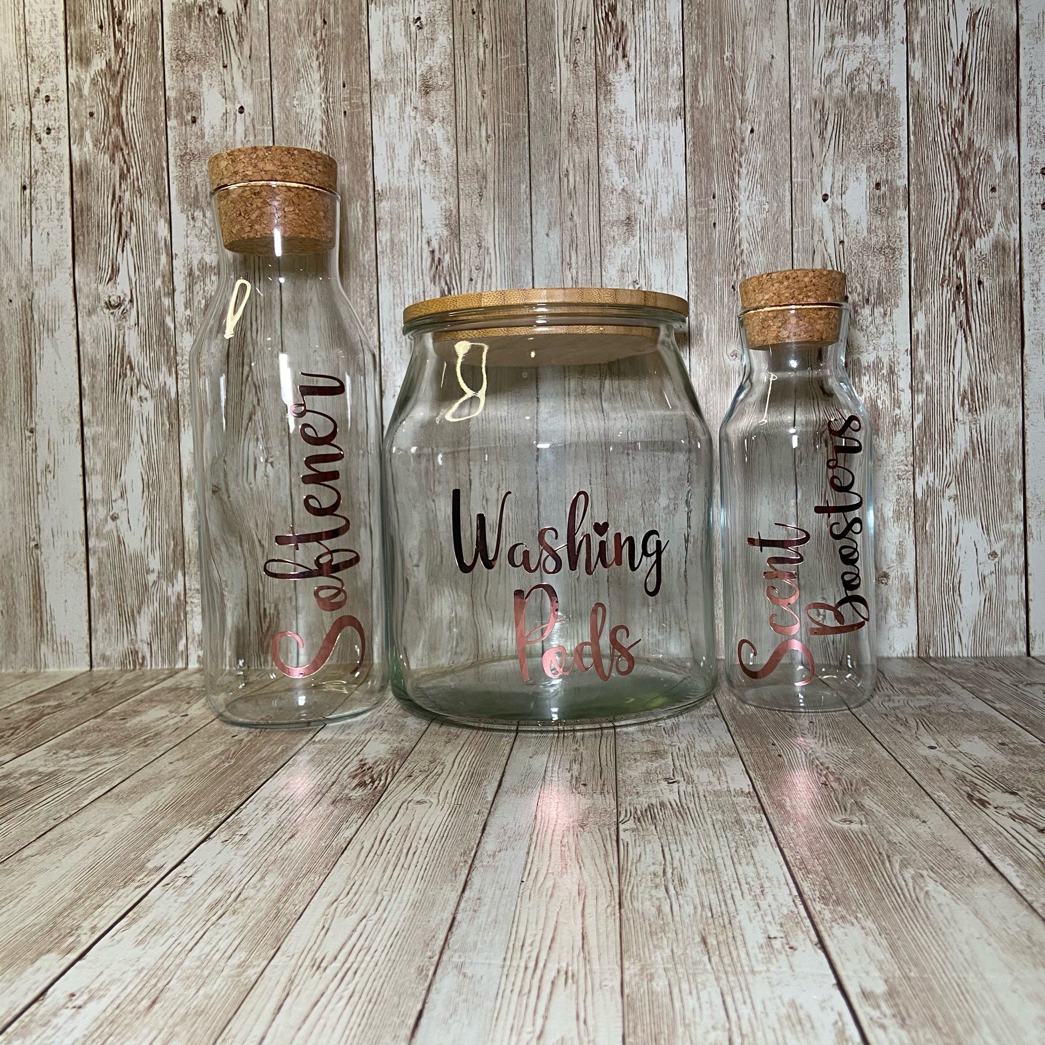 Glass jar and bottle combo set Etsy