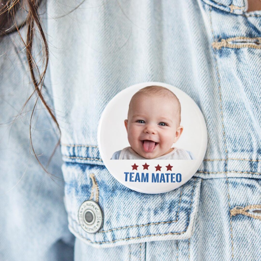 Custom Photo Baby Pin Button, Personalized Round Button Badge, Photo ...