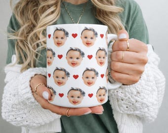 Baby Face Photo Mug, Custom Photo Mug, New Grandparents Mug Keepsake, Your Baby Face Mug, Personalized Face Mug, Grandma Gift, Grandpa Gift