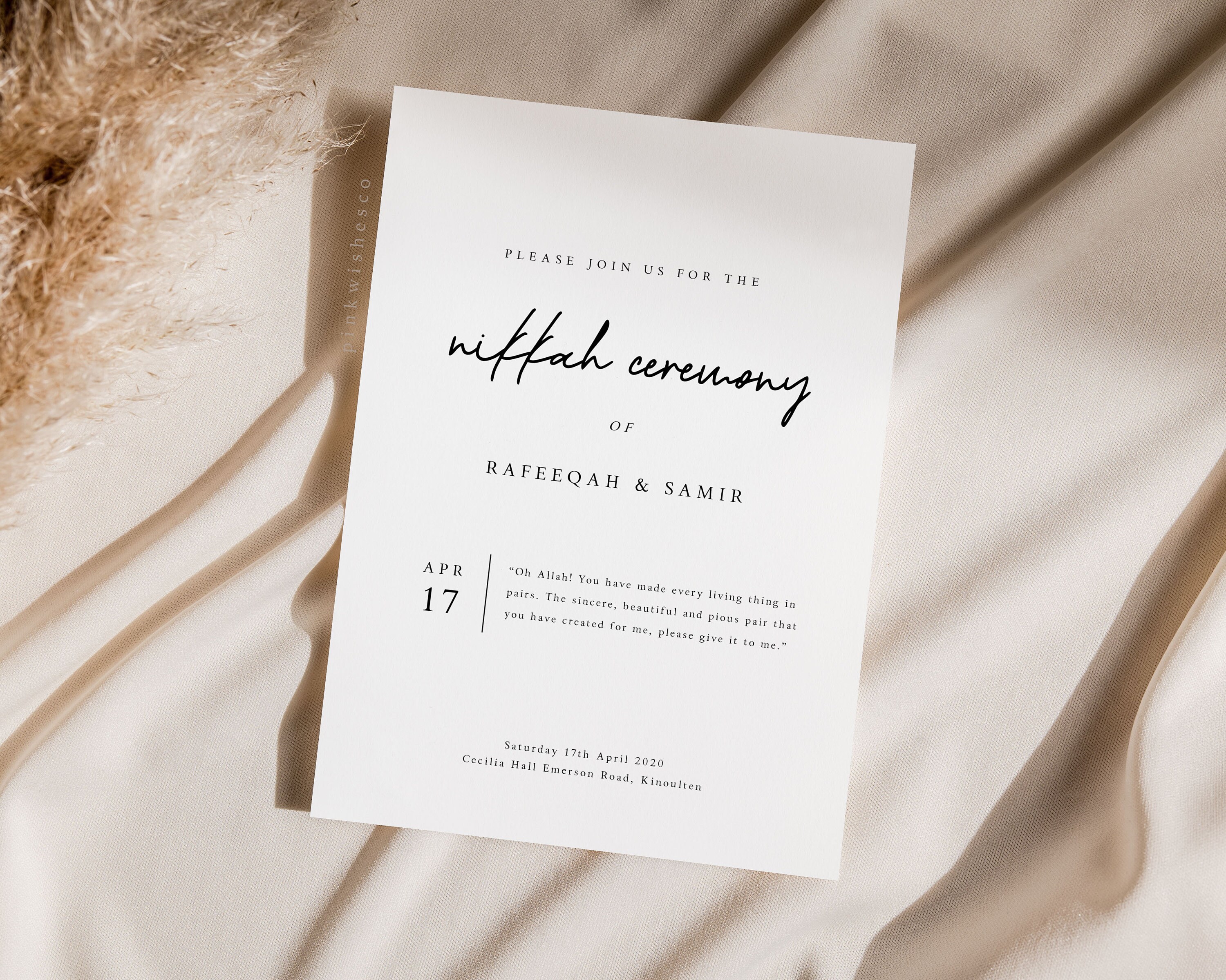 Minimalist Wedding Nikkah Invitation Minimalist Wedding Etsy