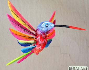 Hummingbird Alebrije, Hummingbird ornament, Wood copal sculpture, hummingbird, bird alebrije, Colibri alebrije, Big hummingbird alebrije.