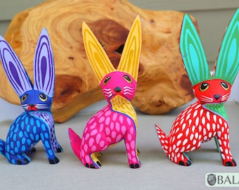 Rabbit alebrije, Conejito, Alebrije from Oaxaca, Bunny alebrije, Copal wood sculpture, Wood Art, Alebrije art, Rabbit, Rabbit Alebrije.