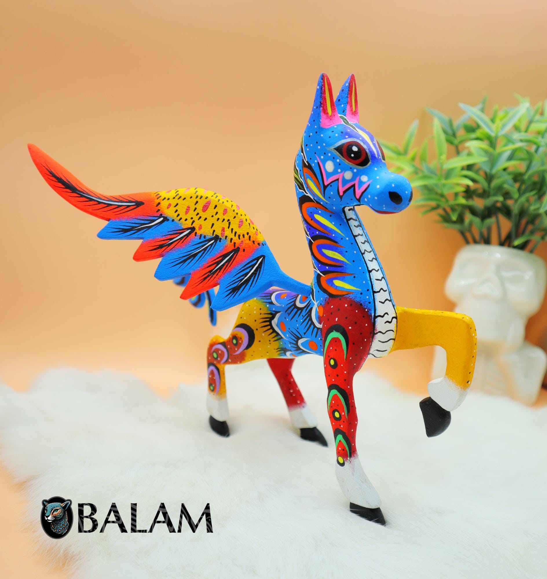 Hand-painted Copal Wood Pegasus Alebrije - Oaxaca Folk Art - Etsy