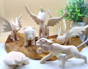 Alebrije wooden sculpture, Blank Alebrije, Copal wood sculpture, hummingbird, Dog alebrije, paint your own alebrije. Read Description.