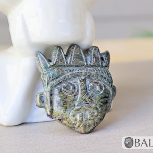 god Tlaloc, Aztec god of rain, jade Tlaloc, Ceremonial Jade Pendants, Mayan Jade, carved stone pendant, Jade necklaces, Read description