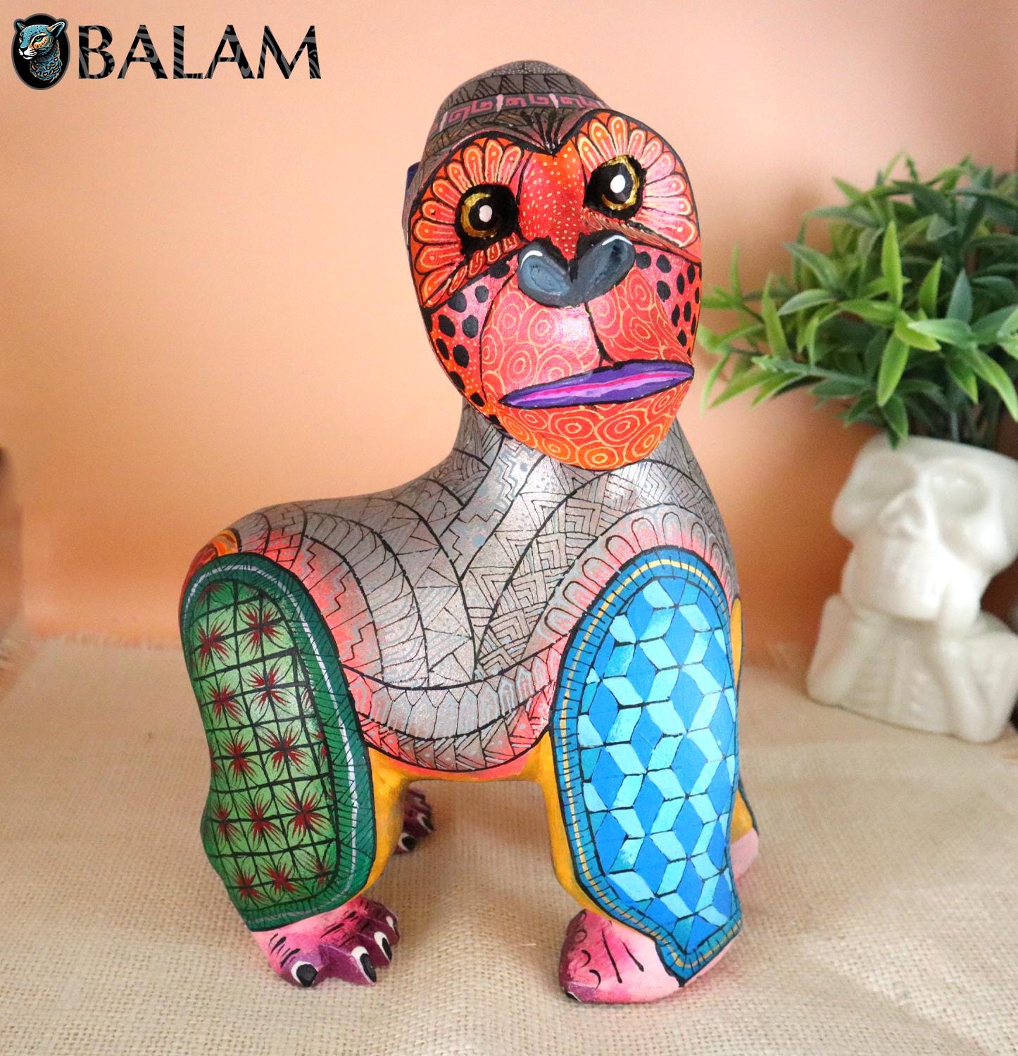 Hand-painted Copal Wood Gorilla Alebrije, Oaxaca Folk Art - Etsy