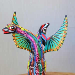 Coyote Snake alebrije, mix alebrije, Wolf snake with wings, Dreams alebrije, Amazing alebrije snake, Lobo alebrije, unique Oaxaca alebrije