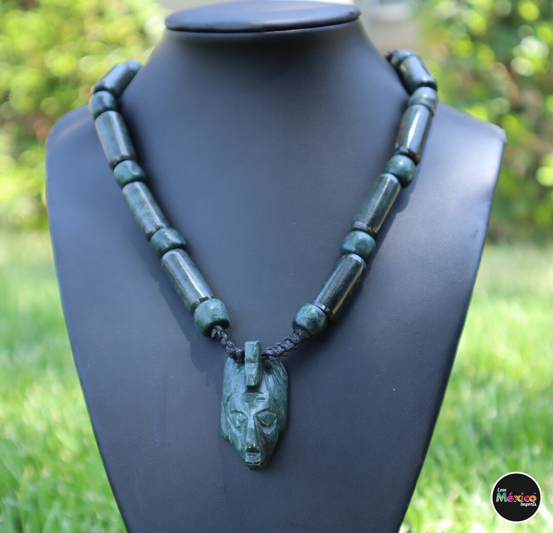 Ceremonial Necklace, Jade Necklace, Mayan Warrior Necklace, Mayan Jade