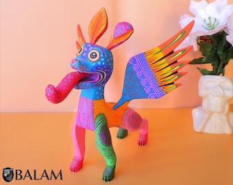 Fin hund med vingar Alebrije, Xoloitzcuintli Alebrije, Dia de los muertos. Dante
