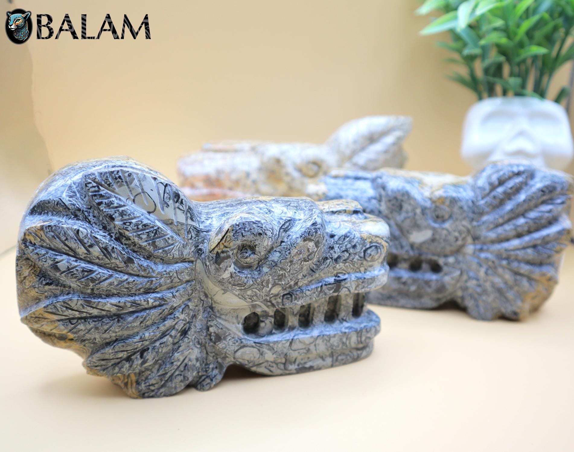 Carved Sculpture of Quetzalcoatl Aztec, Kukulkan Mayan, Plumed Serpent ...