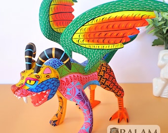 Pepita Alebrije, handmålad träskulptur, Oaxacas folkkonst