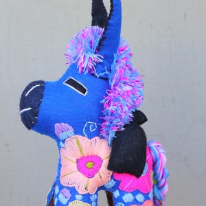 Donkey stuffed animal, Lion stuffed animal, Colorful Mexican handmade plushies, stuffed natural felt animal, Donkey Plushies. 10 - 12&#39;&#39; tall