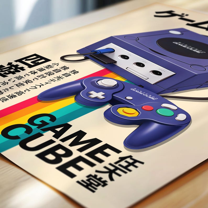 Nintendo Gamecube Poster | Retro Console Wall Art | Japanese Typography ...