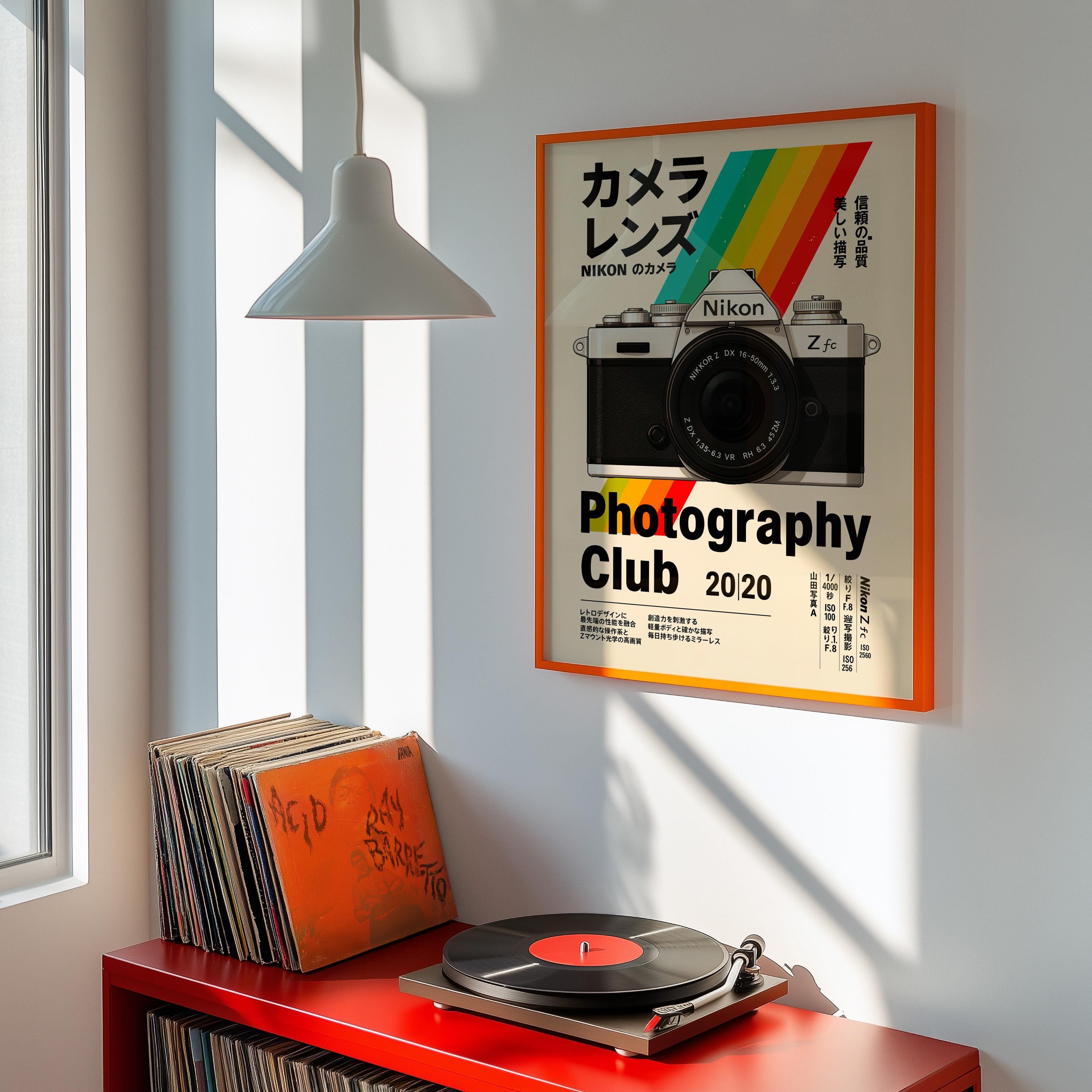 Nikon Zf Poster | Japanese Typography Print | 90s Retro Camera