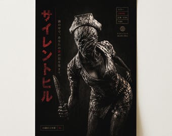 Plakat z Silent Hill Nurse | Wydruk z gry Silent Hill Horror | Mroczna, filmowa grafika ścienna | Plakat fizyczny