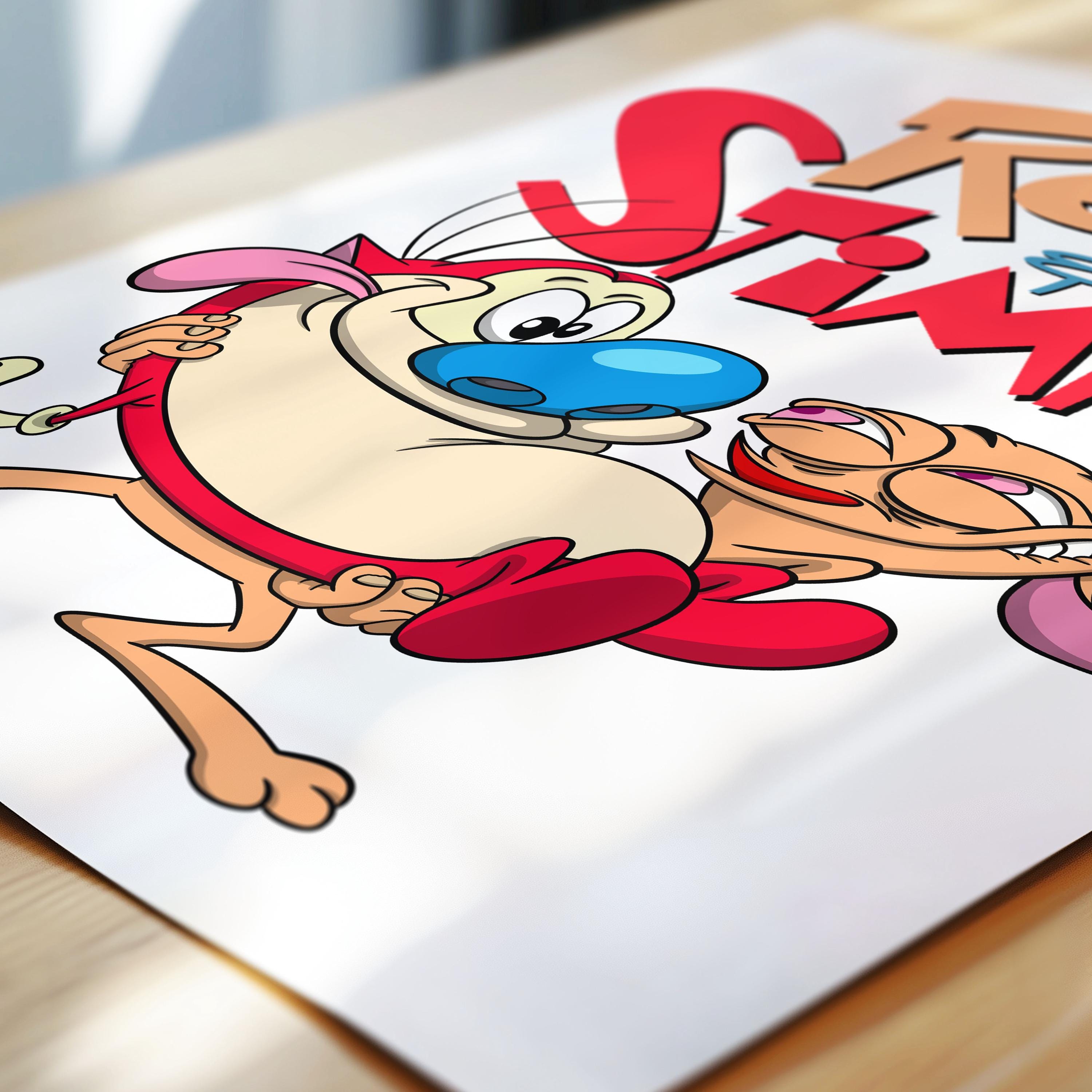 Ren and Stimpy Poster | Retro 90s Cartoon Wall Art | Classic