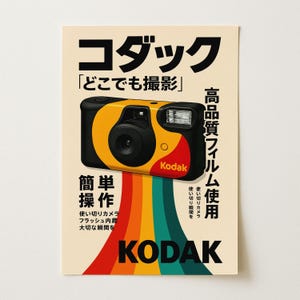 Kodak Disposable Camera Poster | Retro Film Photography Wall Art | Vintage Camera Print