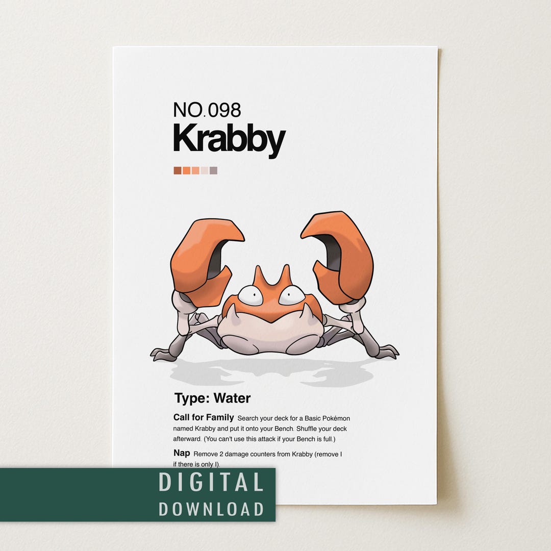 krabby pokemon card - (66) Colorless Artist POKEMON KRABBY ORIGINAL CARD IRON