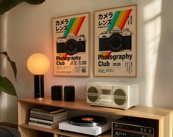 Nikon Zf Poster | Japanese Typography Print | 90s Retro Camera