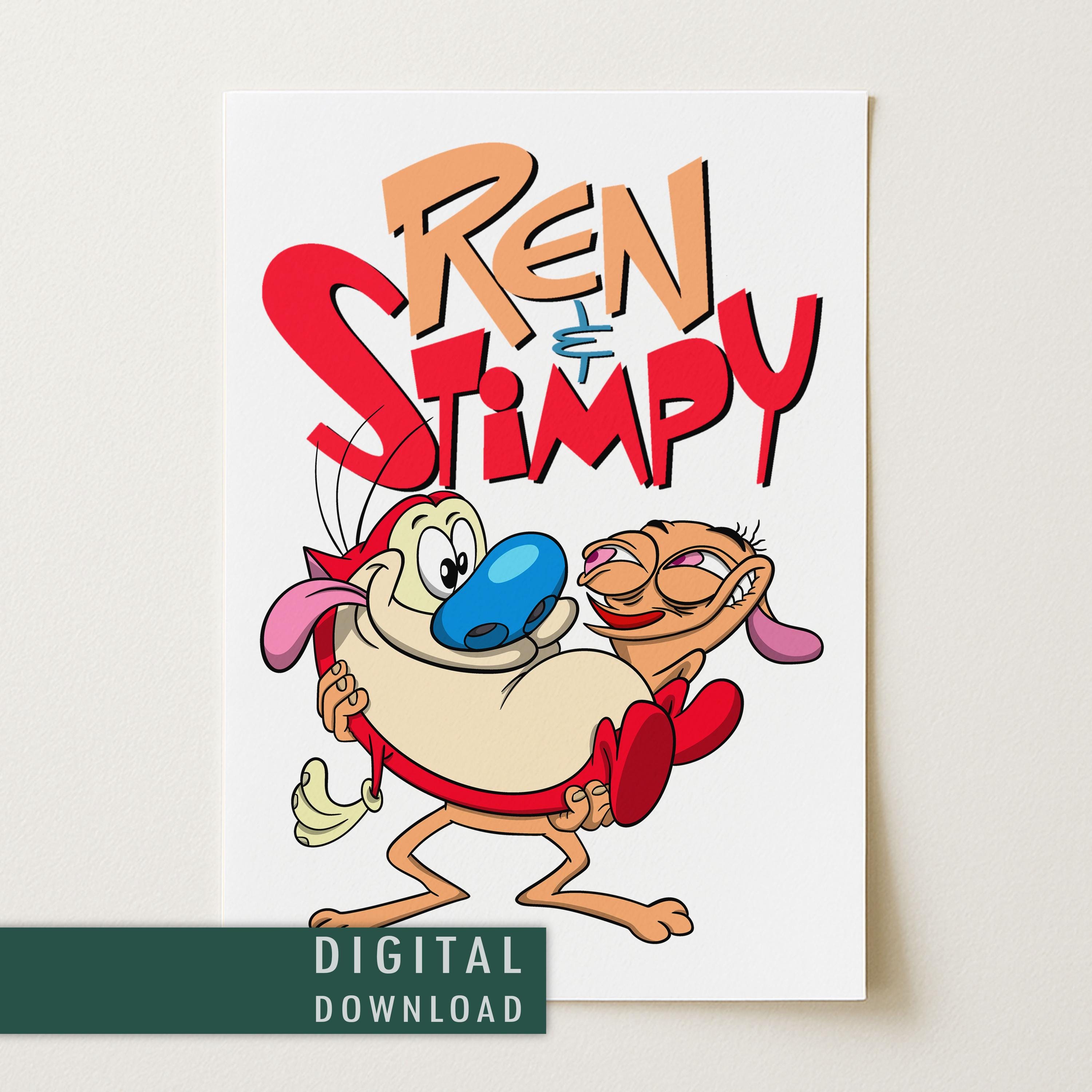 Ren and Stimpy Poster | Retro 90s Cartoon Wall Art | Classic