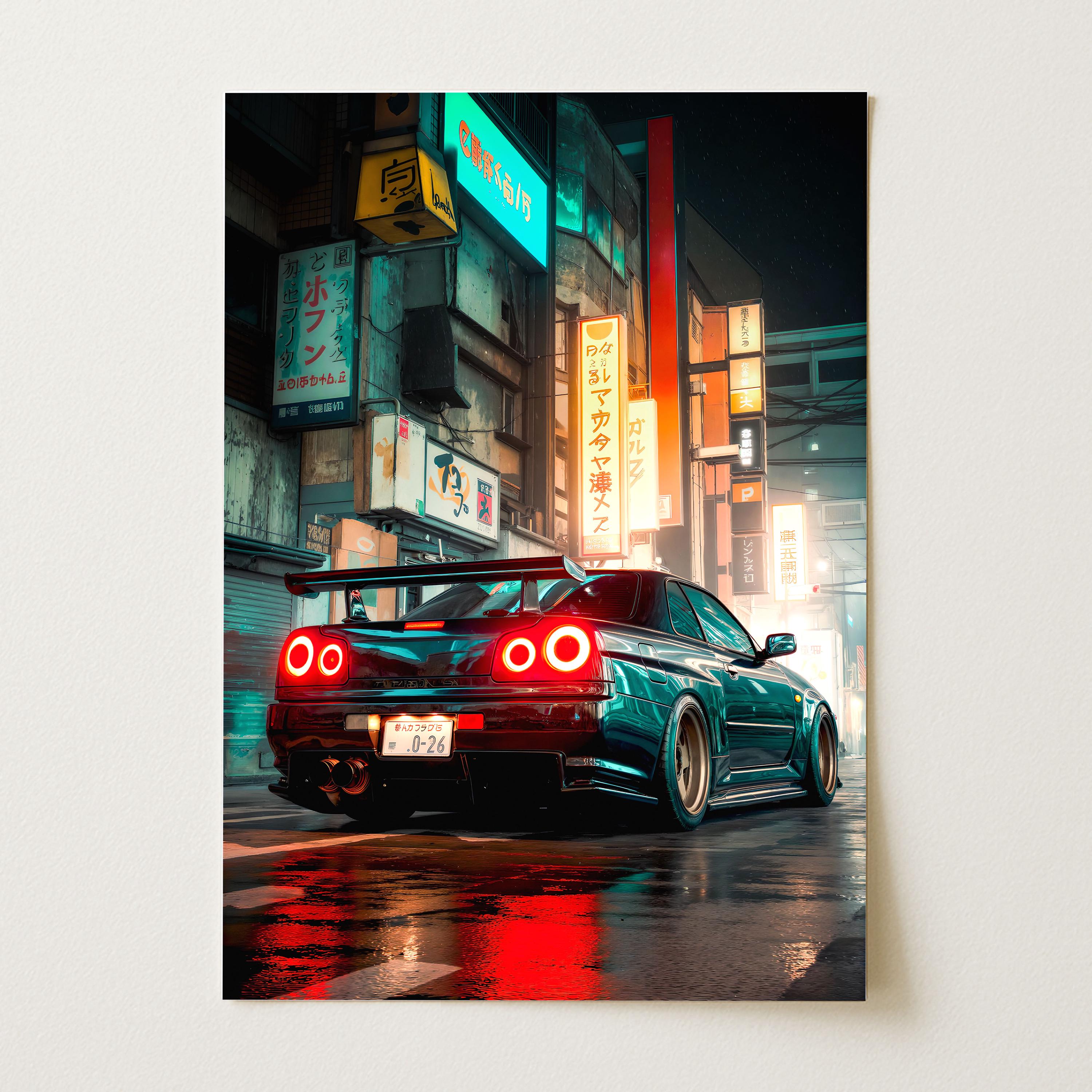 Nissan Skyline Poster | Tokyo Drift Car Wall Art | JDM Japanese