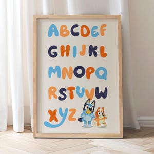 Bluey ABC Alphabet Poster – Fun Learning Wall Art for Kids | Nursery ...