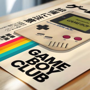 Poster retrò per Game Boy / Stampa con tipografia giapponese Nintendo / Decorazione murale a tema videogiochi anni '90 immagine 5