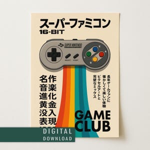 Super Nintendo Controller Digital Download | Retro Gaming Wall Art | Japanese SNES