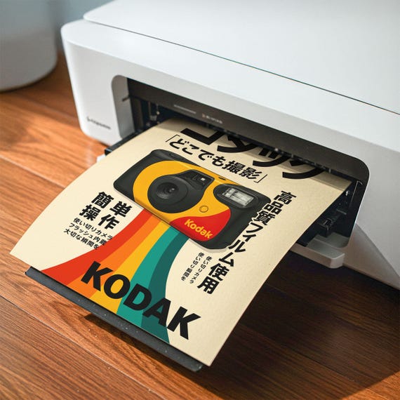 Kodak Disposable Camera Poster Digital Download | Retro Film