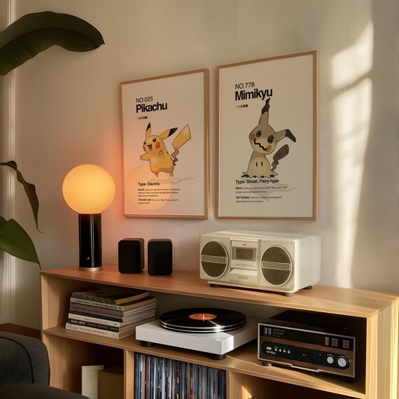 Mimikyu Pokemon Poster | Minimalist Japanese Anime Wall Art