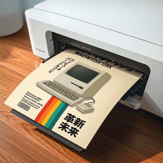 Macintosh 128K Poster Digital Download | Vintage Apple Computer