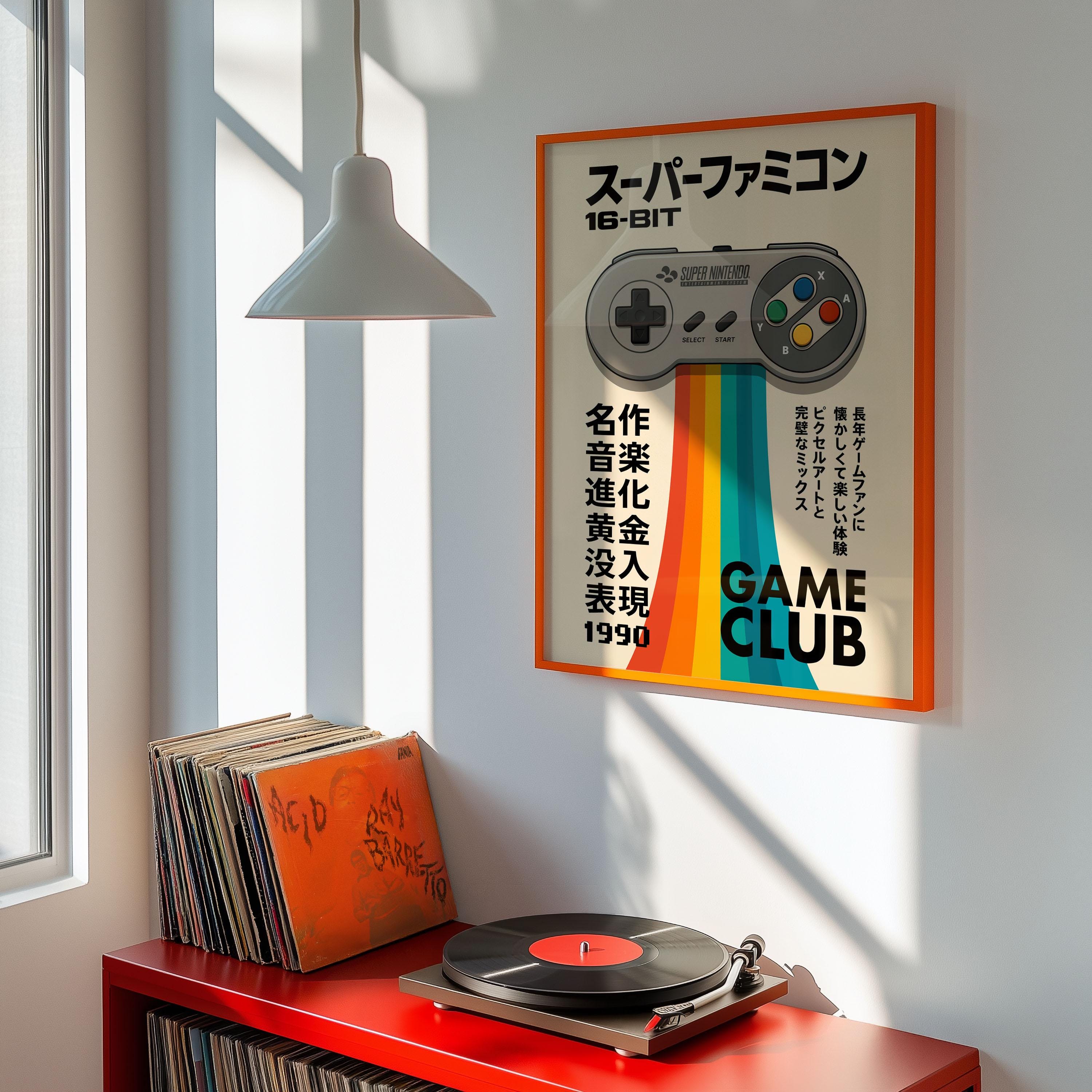 Super Nintendo Poster | Japanese Retro Gaming Wall Art | Vintage