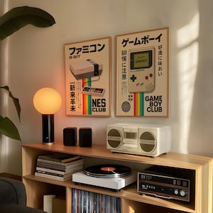 Poster retrò per Game Boy / Stampa con tipografia giapponese Nintendo / Decorazione murale a tema videogiochi anni '90 immagine 11