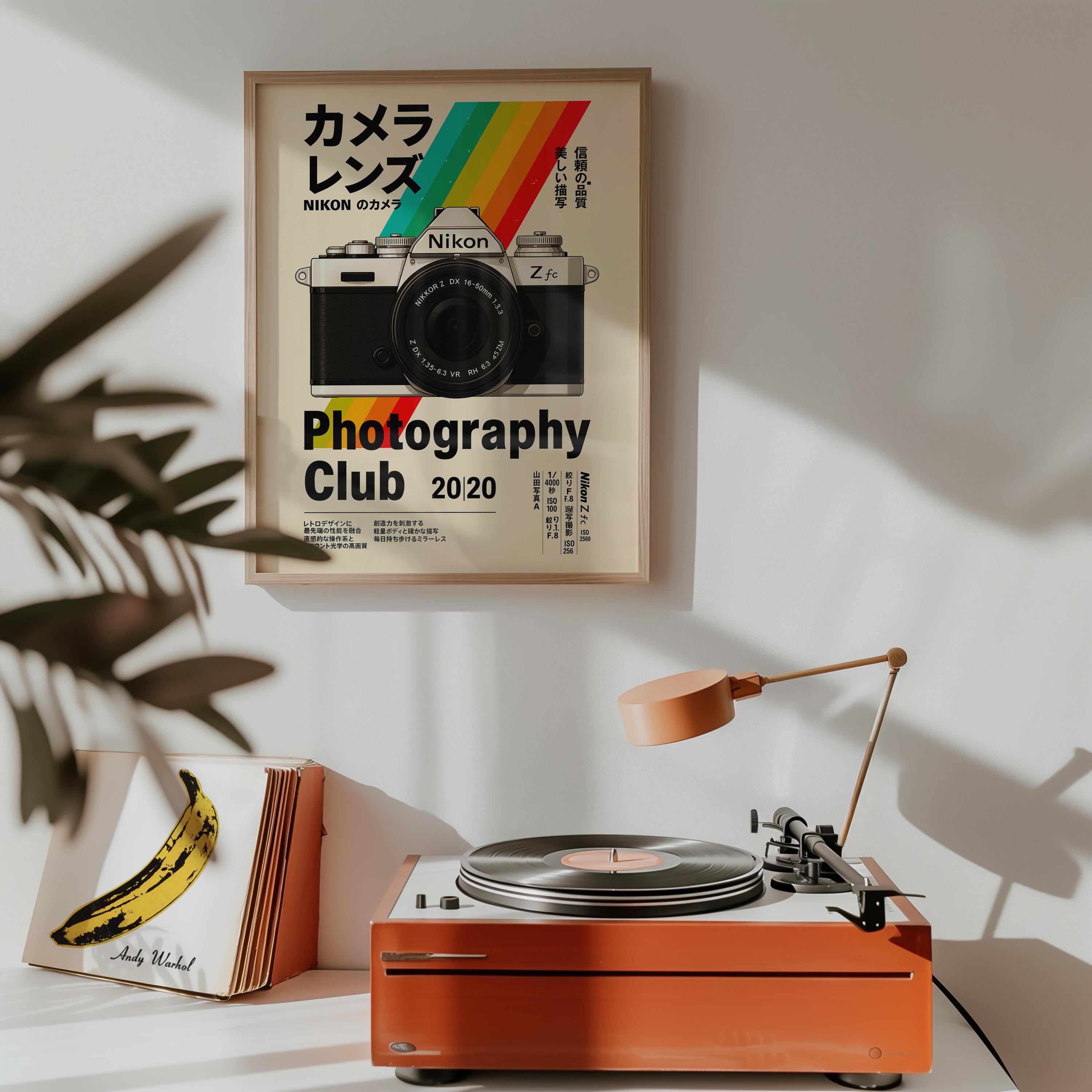 Nikon Zf Poster | Japanese Typography Print | 90s Retro Camera