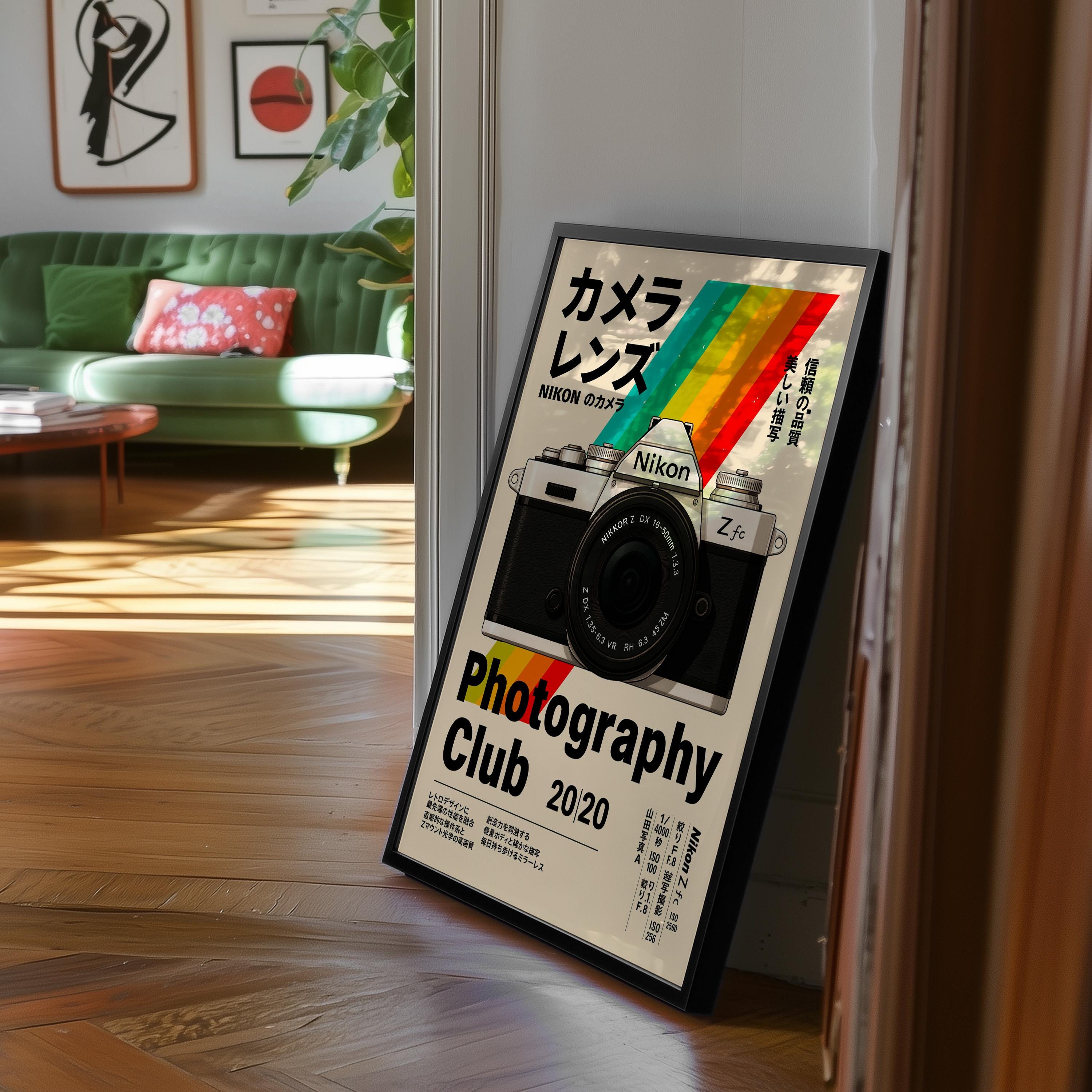 Nikon Zf Poster | Japanese Typography Print | 90s Retro Camera