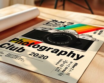 Nikon Zf Poster | Japanese Typography Print | 90s Retro Camera