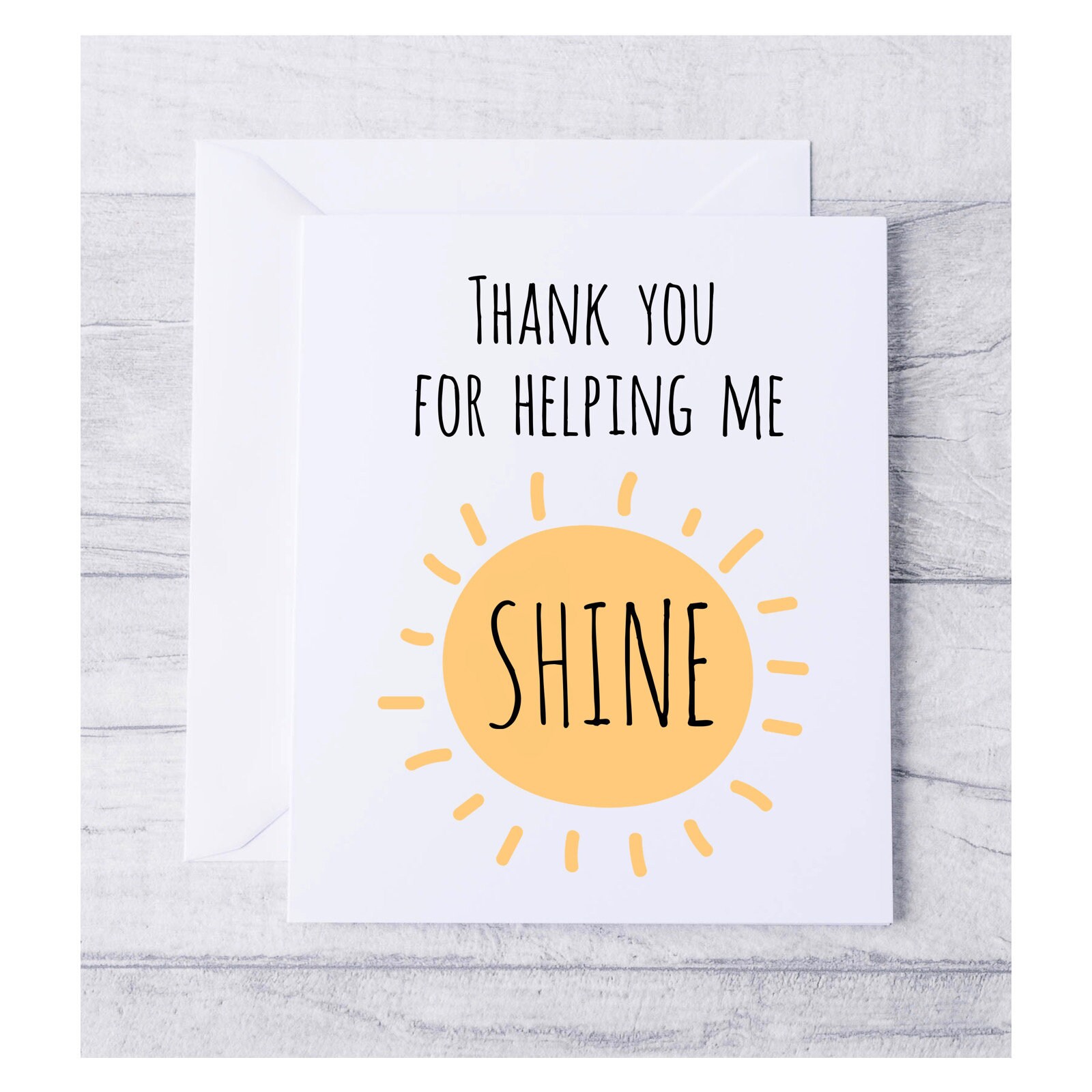 Thank you for helping me shine Thank you teachers card Etsy