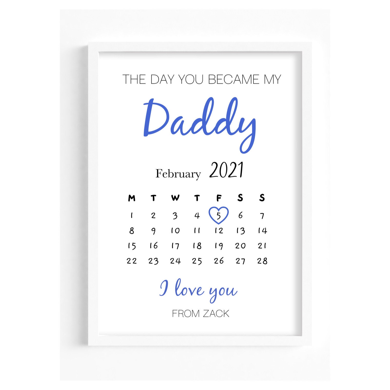 The Day You Became My Daddy Print Fathers Day Print Etsy