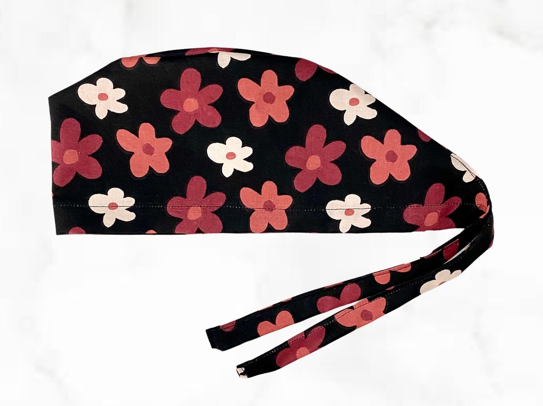 Groovy Flower Scrub Cap Surgical Scrub Cap Nurses Hat With Etsy