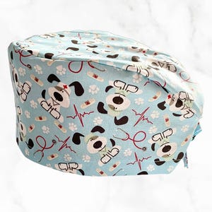 Medical Dogs Scrub Cap, Surgical Scrub Cap, Nurses Hat with Buttons Optional, Funny Scrub Cap, Hat for Nurses and Doctors