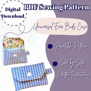 Patron de couture universel pour écouteurs, patron PDF imprimable, téléchargement numérique, cadeau pour débutants, fait main, instructions de couture faciles, fichier PDF