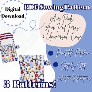 Ear Buds Case Sewing Pattern: 3 Pack Beginner PDF (Digital Download)