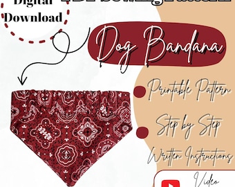Scrunchie Dog Bandana Sewing Pattern: Beginner-Friendly PDF (Sizes XS-XL)
